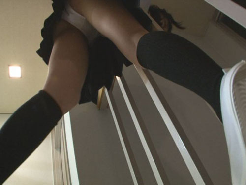 ちょいエロおやじの女子校生階段パンチラ投稿